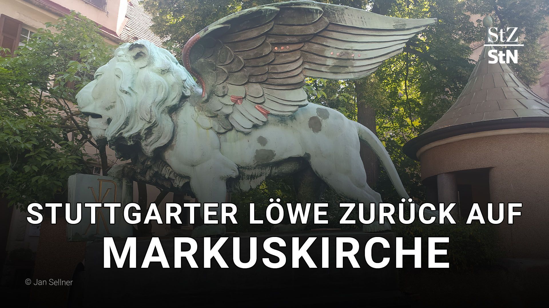 Video: Löwe fliegt über Stuttgart