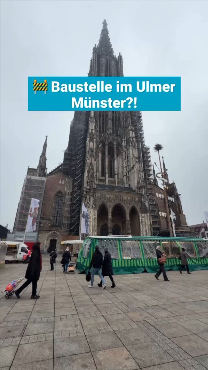 Video: Ulmer Münster: Riesiges Gerüst wächst mitten im Münster