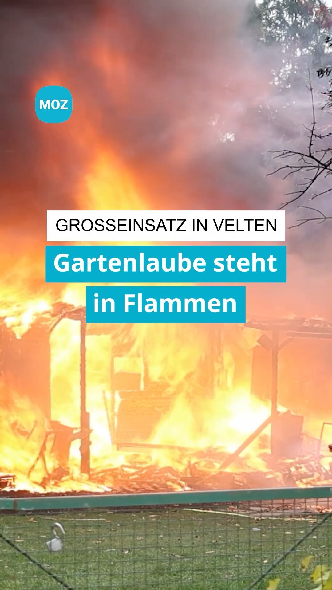 Video: Gasflasche in brennender Gartenlaube sorgt für Gefahr
