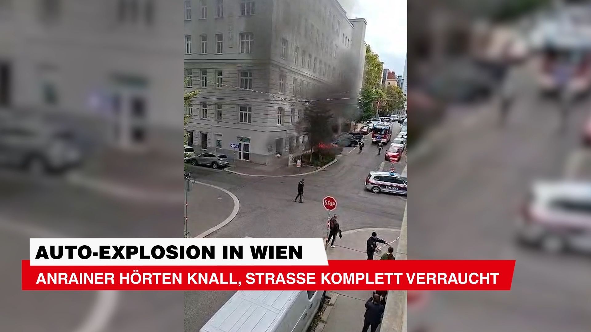 Video: Auto-Explosion in Wien! Anrainer hörten Knall, Straße komplett verraucht