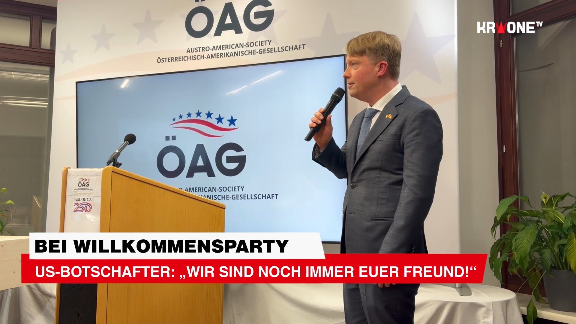 Video: US-Botschafter bei Empfang in Wien: „Wir sind noch immer euer Freund!“