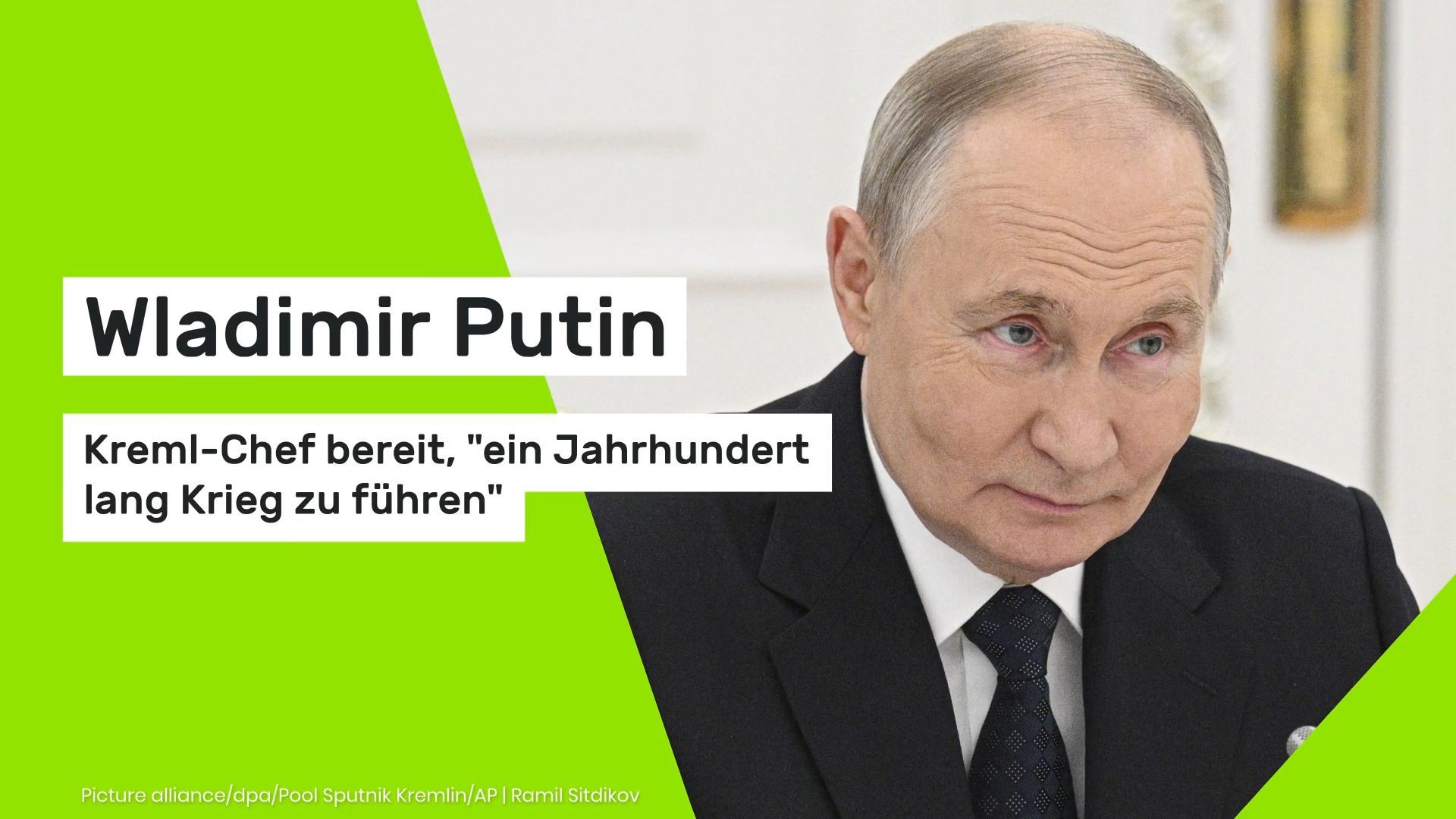 Video: Wladimir Putin: Kreml-Chef bereit, "ein Jahrhundert lang Krieg zu führen"