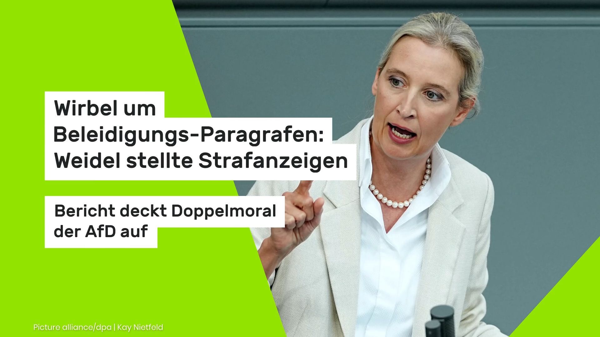 Video: Wirbel um Beleidigungs-Paragrafen: Weidel stellte Strafanzeigen - Bericht deckt Doppelmoral der AfD auf