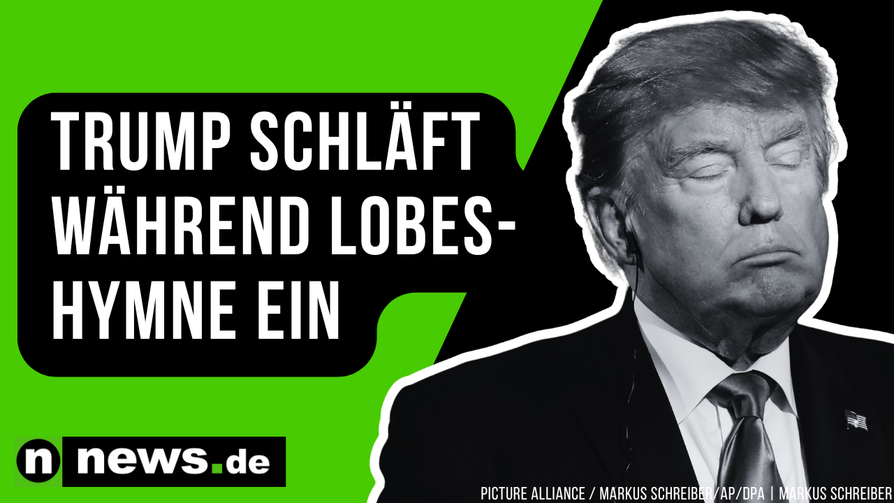 Video: Donald Trump von Müdigkeit übermannt: US-Präsident schläft während Lobeshymne vor laufender Kamera ein