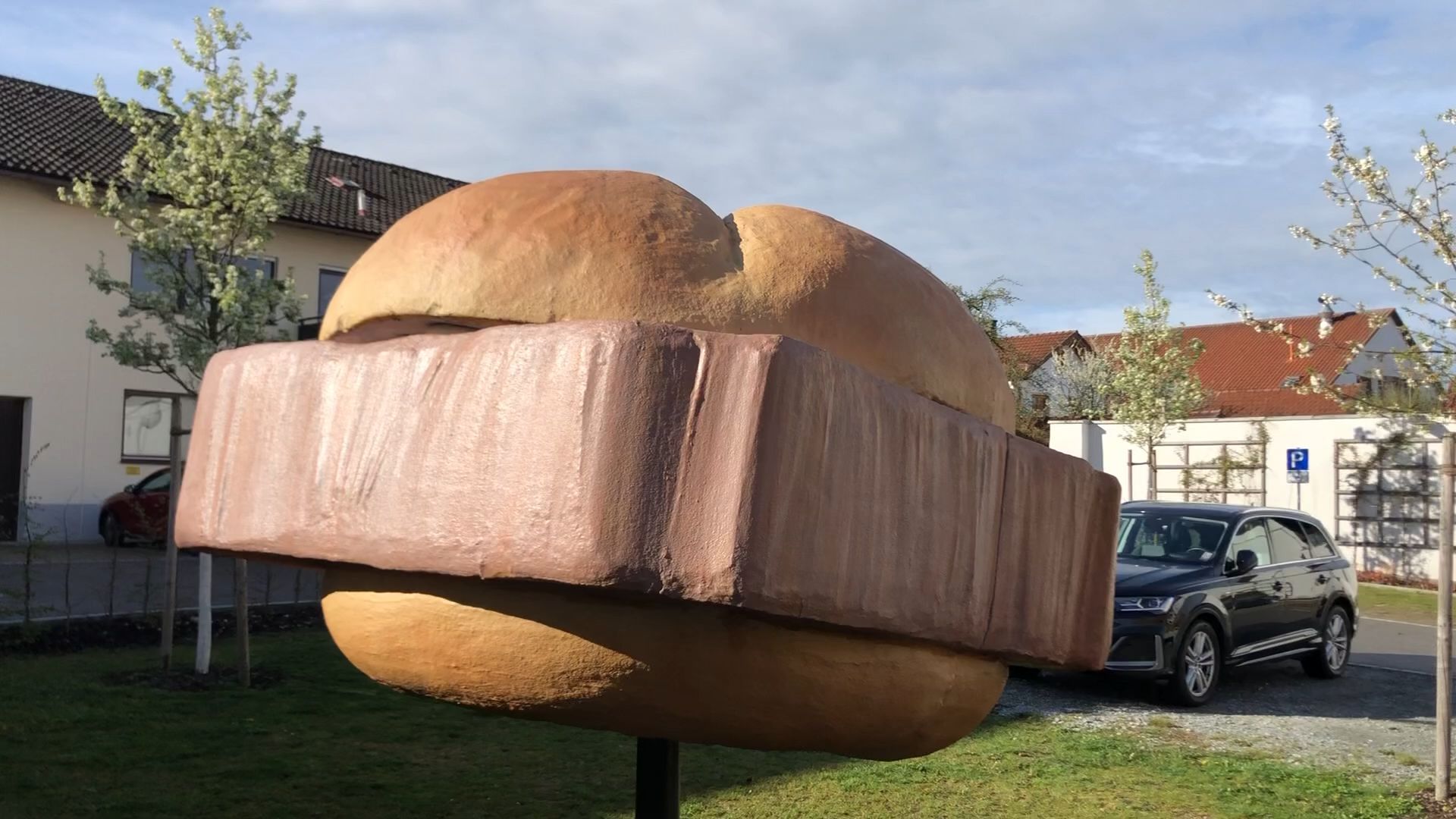 Are you a sucker for a bite? Giant meat loaf bun is installed
