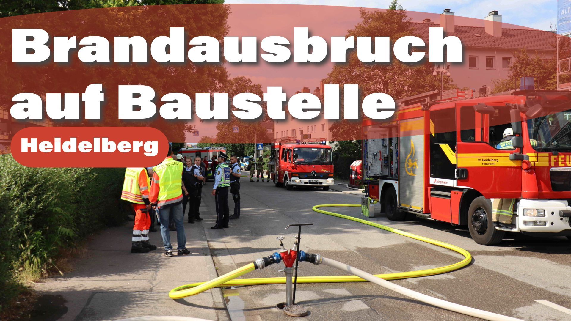 Brand auf dem Flachdach eines Neubau in Heidelberg - Gasflasche explodiert
