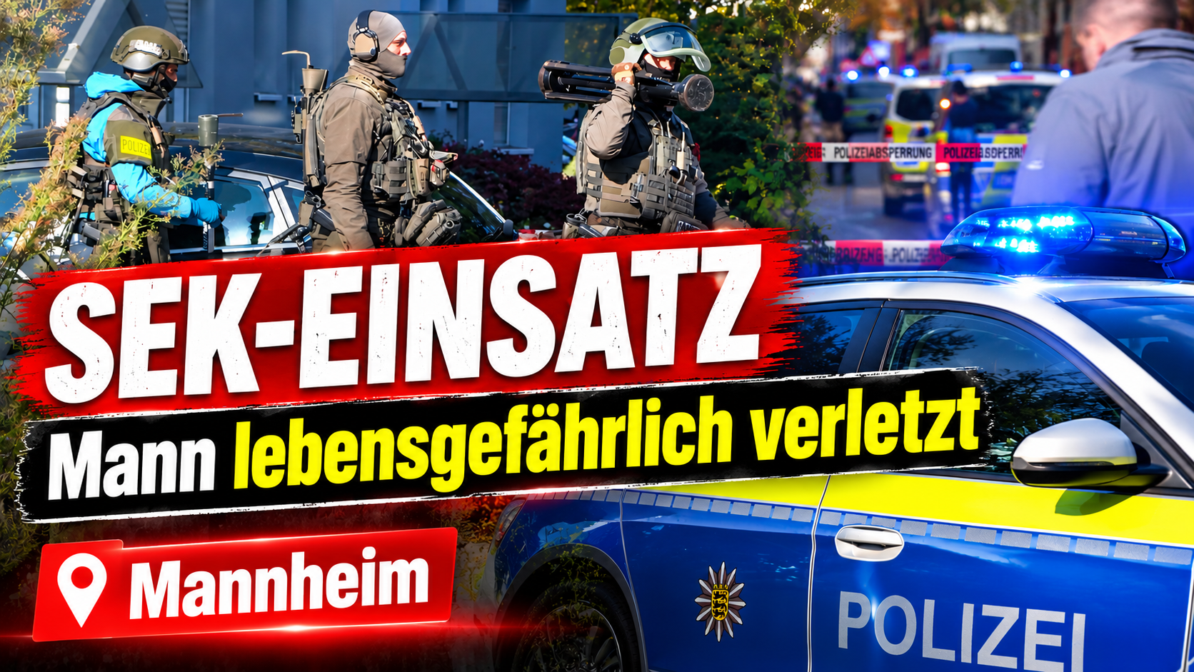 Video: SEK-Großeinsatz in Mannheim: Mann nach Auseinandersetzung lebensgefährlich verletzt!