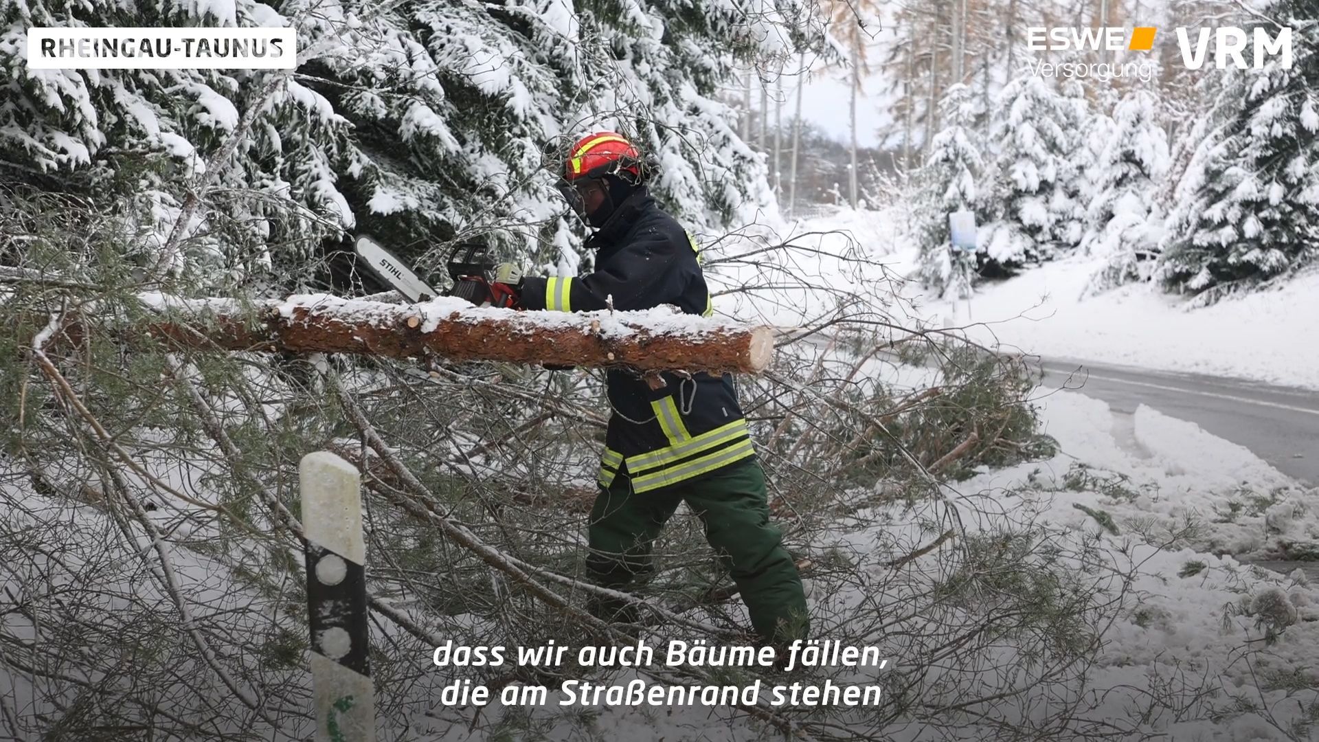 Schneechaos im Rheingau-Taunus: Die Aufräumarbeiten laufen