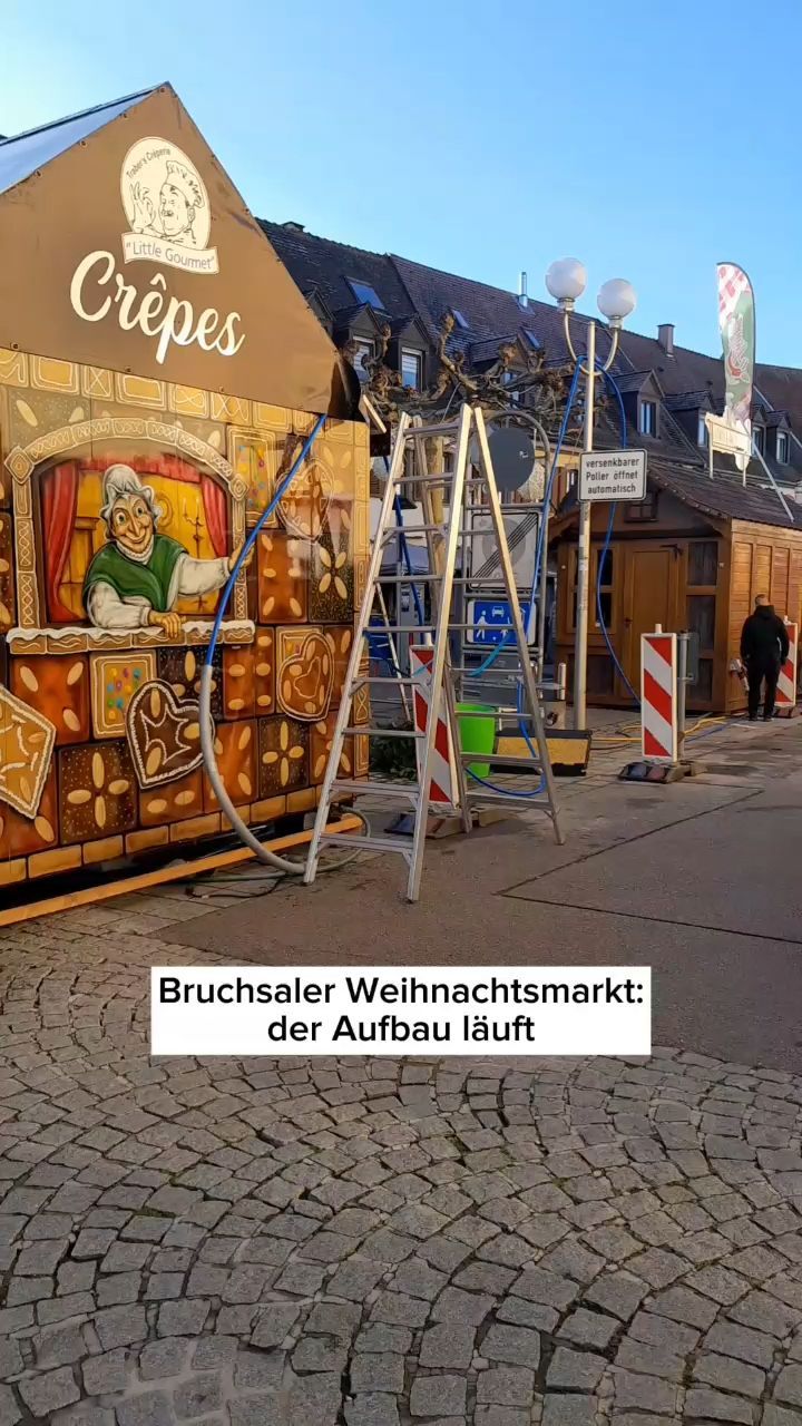 Video: Aufbau für den Bruchsaler Weihnachtsmarkt läuft