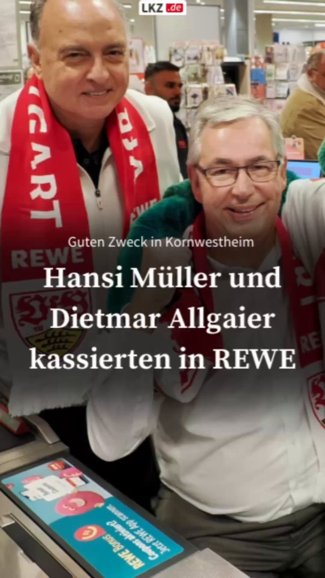 Video: Hansi Müller und Dietmar Allgaier an Supermarktkasse