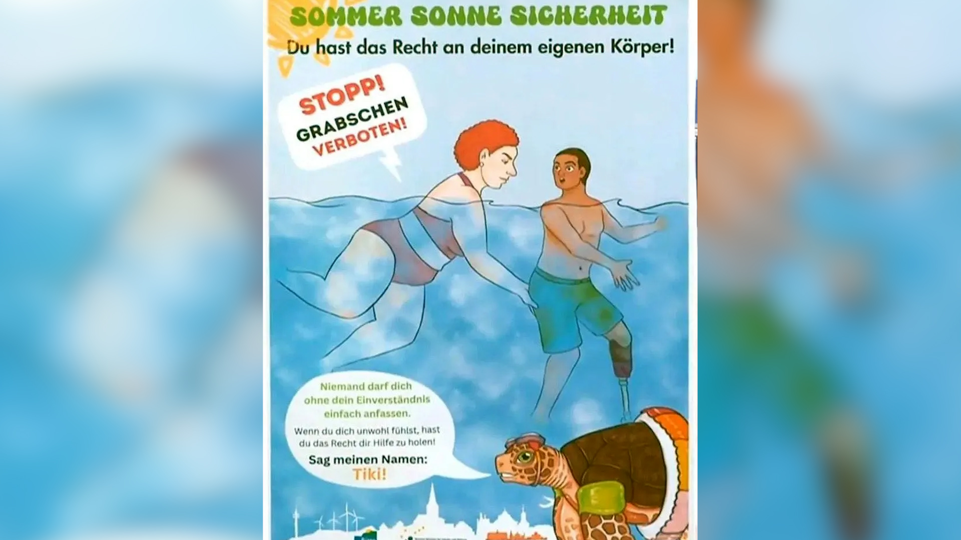 Video: Kontroverse um Anti-Grabsch-Plakat in NRW-Freibädern