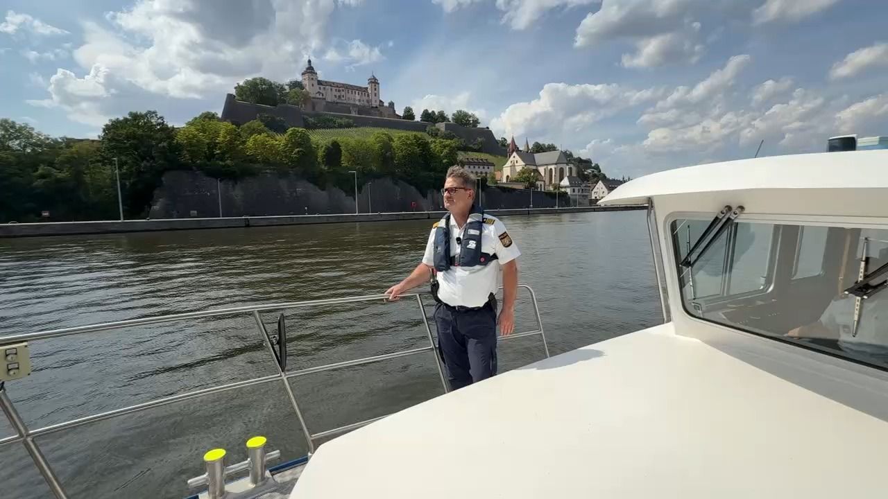 Video: Lebensgefahr im Main: Unterwegs mit der Wasserschutzpolizei