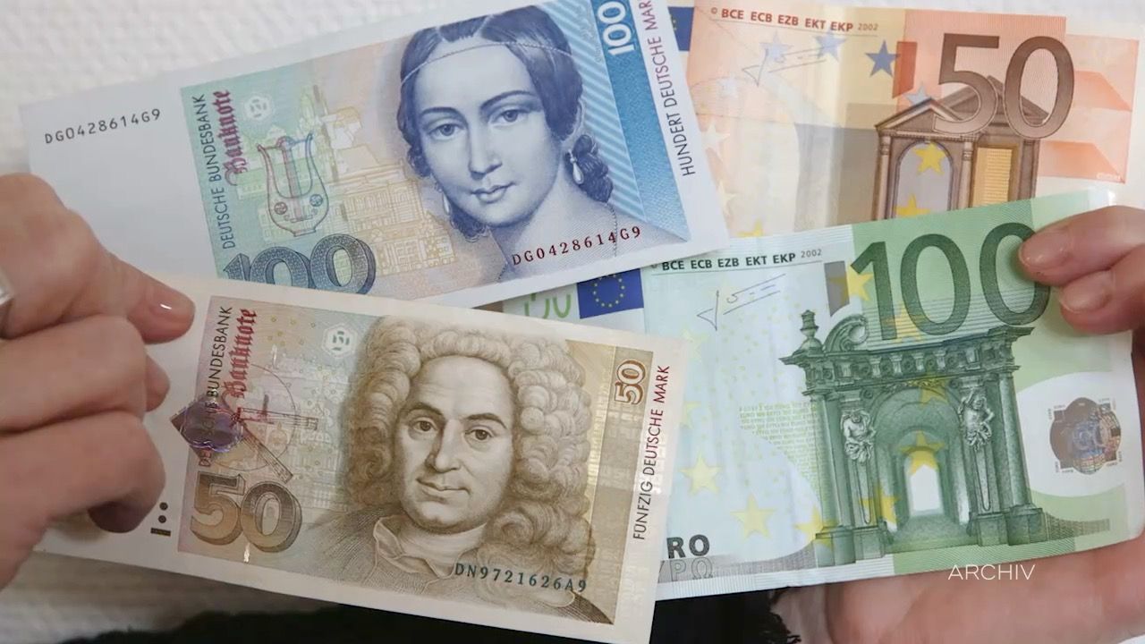 Video: Umtausch in Euro: Bayern wechseln fast zehn Millionen D-Mark
