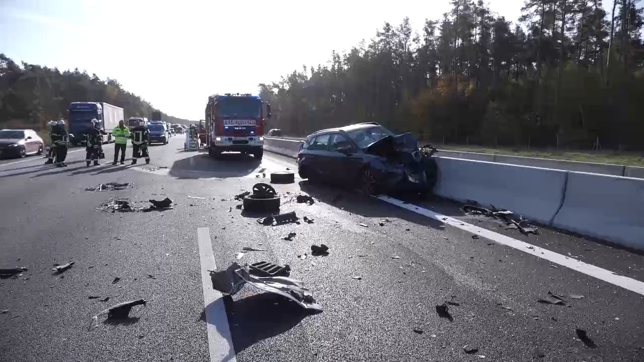 Video: Geisterfahrerunfall auf A3: Vier Verletzte bei Erlangen
