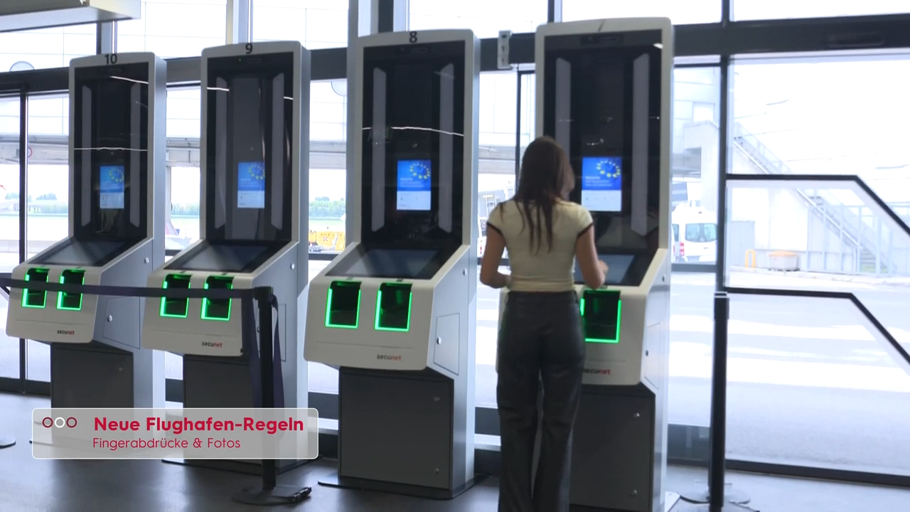 Video: Neues EU-Einreise-System am Flughafen Wien